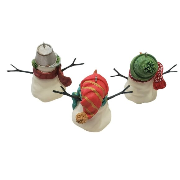 3 Hallmark Keepsake Snowmen Of Mitford Ornaments Christmas Holiday Snowman 1999 - Picture 9 of 12